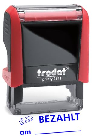 Trodat Printy 4911 fuchsia betalad på blå