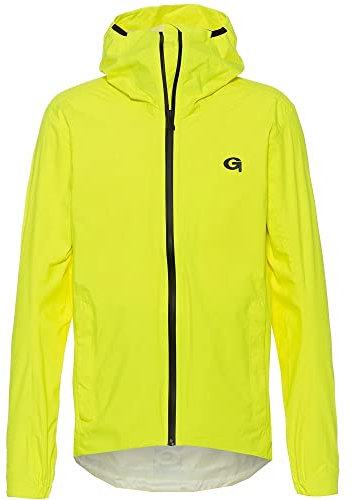 Gonso Save Plus, Herren Fahrradjacke, wasserdichte Regenjacke, Wasserdicht bis 10.000 mm & Winddicht, G-Tex, 2,5-Lagenlaminat & getapte Nähte, Körpernahe Passform, PFC-frei, Gelb, Gr. L