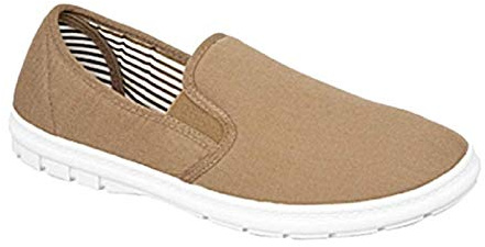 GladRags Mens Canvas Slip On Wider Fit Plimsoll Pump Trainer Slipper Deck Shoe, Size 6-12