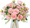JUSTOYOU 4 Bunches Artificial Peony with 20 Heads Flowers Fake Peonies Silk Flowers Bouquets for Wedding Home Table Party Window Decoration (PINK)