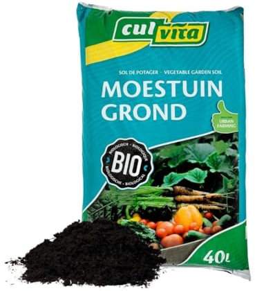 Culvita - Bio-Gemüseerde 40 Liter - inklusive 100-Tage-Nahrung - ideal für Urban Farming - Gemüsegarten