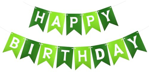 Grattis på födelsedagen grön banderoll, Grattis på födelsedagen banderoll, Grattis på födelsedagen banderoll, dekoration för vuxna och barn