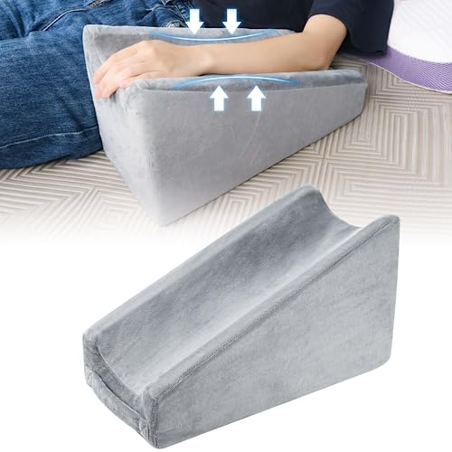 Almohada ergonómica de elevación de brazo, almohadas de cuña para adultos, almohada de apoyo de codo de espuma suave con funda lavable para recuperación postoperatoria, alivio de llagas de cama y