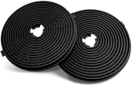 KICHPOWER Filtre à charbon actif de rechange pour hotte aspirante, lot de 2, pour hotte télescopique de 60 cm #BX2-5G-J2F26L et hotte encastrable de 52 cm #BX2-5G-D9G5X02