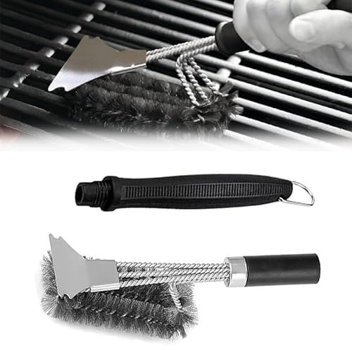 Cepillo de Barbacoa Resistente Rascador de Acero Inoxidable Herramienta para Limpiar la Parrilla de la Barbacoa