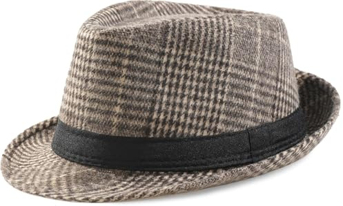 MESU Fedoras Trilby Chapeaux Jazz Chapeau Bowler Caps Panama Chapeau pour Hommes Femmes Khaki