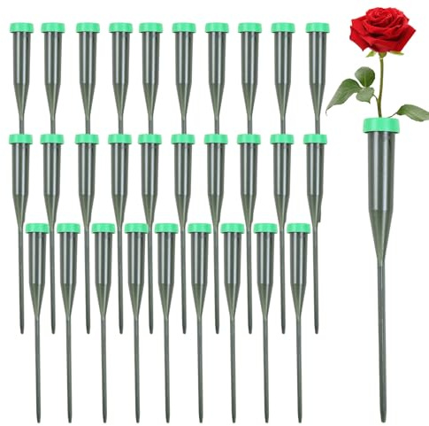 Extended Orchid Tube with Stem, 30 Flower Preservation Tubes, Silicone Head, Nutrient Support, Perfect for Buttercups, Indoor Plants, Flower Boxes