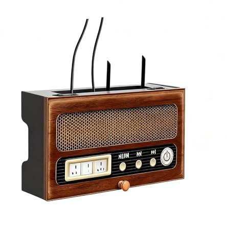 Elegante armadietto di archiviazione per router WiFi multimediale per decoder TV e dispositivi multimediali via cavo (70 cm) – Design moderno salvaspazio e funzionale