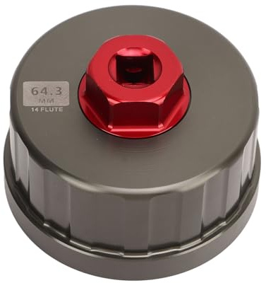 Kuuleyn Strumento per filtro olio, Strumento per rimozione filtro olio, Chiave per filtro olio 64,3 mm 14 Flauti Strumento per presa tappo filtro per