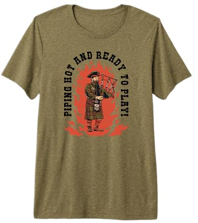 Cornemuseur Cornemuse-Instrument Bagpipes Écosse Cornemuse T-Shirt Haut de Gamme