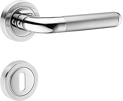 ck-tuerbeschlaege Hochwertige Bicolor Rosettengarnitur Angel 1 (BB Buntbart)