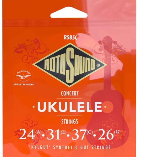 Rotosound Strings for Ukulele, Ukulele Strings Set Concert Nylgut RS85C Medium 24 30 37 26