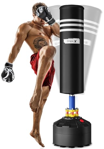 Dripex Free Standing Punch Bag, Heavy Duty Boxing Bag with 12 Suction Cups - 69, Stable Pedestal Punching Bag for Adult Men Youth, MMA Muay Thai Kickboxing Home Gym Training