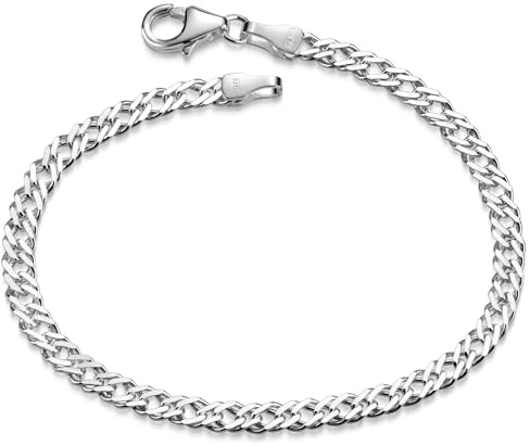 MATERIA by Matthias Wagner Bracciale da donna in argento 925, larghezza 3,9 mm, SA-136, 19 cm, Argento sterling