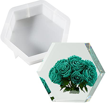 Cayway Grandi Stampi in Silicone per Resina Esagono Stampi in Resina Siliconica Stampo per Sottobicchieri in Resina per La Conservazione Dei Fiori, Decorazioni per La Casa