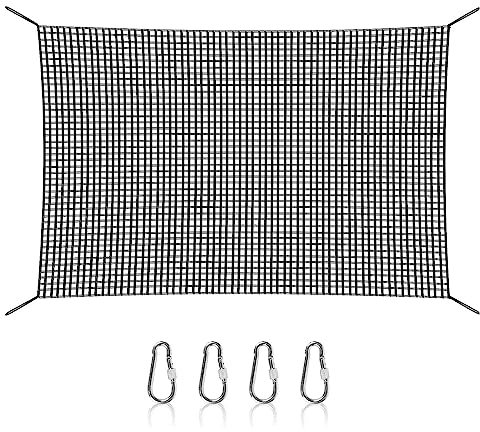 Facynde Spielplatz-Kletternetz - Doppelschichtiges, Robustes Spielplatz-Ladungsnetz, robust - Absturzsicherungsseilnetz mit 4 zusätzlichen Sicherheitshaken für Gartenspielplätze und Hinterhöfe
