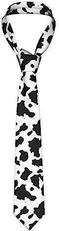 BEEOFICEPENG Herren-Krawatte, Kuhmuster, Schwarz und Weiß, Herren-Krawatte, Business-Krawatte, Anzug-Krawatte, weiche Hochzeit, Gentleman, formelle Krawatte