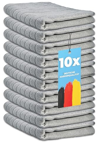 limpando 10x Geschirrtücher und Küchentücher (40x65cm) - Putzlappen für Glas, Besteck, Teller und Küche - Mikrofaser Trockentuch/Geschirrhandtücher- Saugstark und schnelle Trocknung | Kitchen Towels