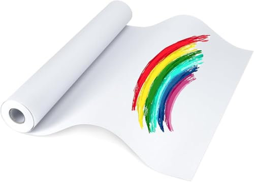 30 cm x 15m Zeichenpapier Rolle,70g/m² Papierrolle Malen Kinder Weiße, Malpapier Rolle Kinder,Skizzenpapier Skizzenrolle für Kinder Staffeleipapier Wandkunst Skizzieren Basteln Zeichnen Geschenkpapier