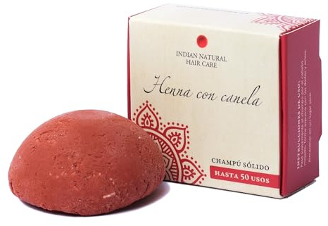 Henna con canela - Champú sólido natural - INDIAN NATURAL HAIR CARE - 60g