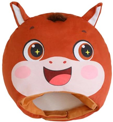 KiBcsLic Gorro de Peluche cómodo para Fiestas, Gorro de Peluche con Forma de Animal para Hombres, Unisex, niñas, Mujeres y niños, MarrÓn