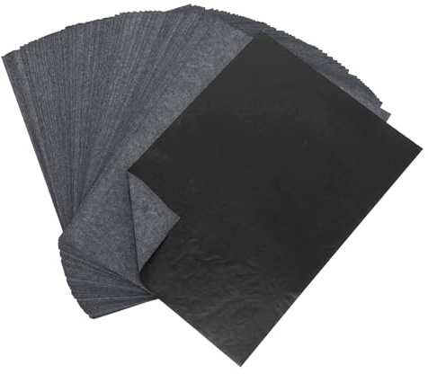 100 Pcs Carbon Paper,Carbon Paper for Tracing,Graphite Paper,Black Graphite Transfer Paper for Canvas,Paper,Wood,Canvas,Ceramics,Clay,etc.(A4/9 x 13Inches,Black)
