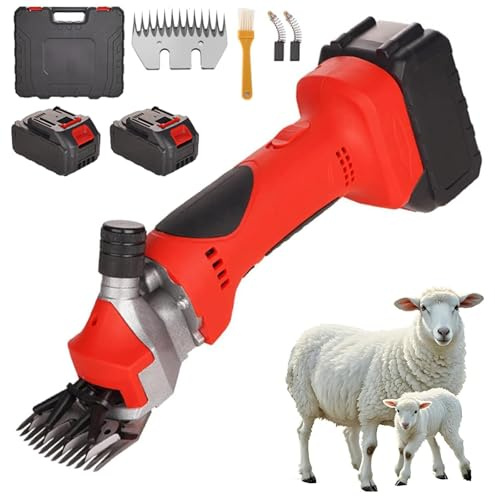 Tosatrici Di Pecore Senza Fili, Tosatrici Elettriche Per Pecore Con Batterie, Taglio Rapido, Tosatrice Per Lana, Macchina Per Tosare Capre, Capre, Cammelli, Alpaca 2 batteries 13-tooth cutter head