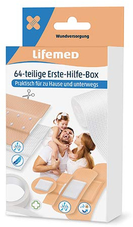 Lifemed – 64 delar för första hjälpen låda, 3-pack (3 x 1 styck)