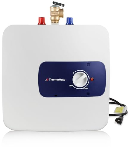 ThermoMate Mini Tank Water Heater Electric, 4 Gallons Small Under Sink Water Heater for Point of Use Instant Hot Water 110V 120V, Wall or Floor Mounted, UL Listed ES400