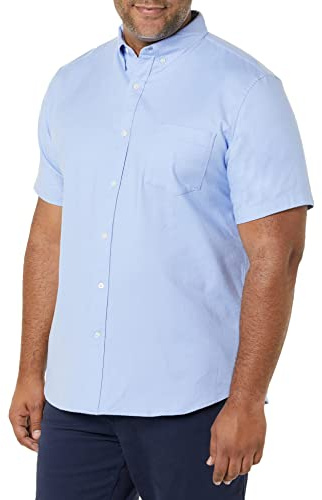 Amazon Essentials herr Slim-Fit kortärmad stretch Oxford-skjorta med ficka