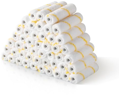 Voomey Paint Roller Covers 4 Inch，1/3 Nap Mini Roller Covers，Roller Covers for Painting，Home Painting Supplies，Pack of 48.