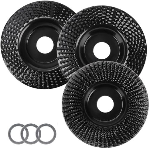 Disco abrasivo de madera, 3 piezas disco de escofina de 125 mm, fresa de madera para amoladora angular, disco flexible, disco para tallar madera, disco fresado, para amoladora angular, pulir, tallar