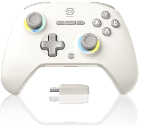 PeriphX Wireless PC Controller with 1000Hz Polling Rate, Switchable Hall and Tactile Triggers（Long/Short Travel Triggers）, Hall Joysticks, Turbo, Macro, RGB Lighting, 2.4G Bluetooth Wired, Compatible with Windows PC/ Switch1,2/Steam Deck/Android/iOS