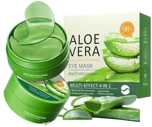 60 Parches Ojos Bolsas y Ojeras,Eye Patches,Hidratante de Larga Duración,Atenuar Las Ojeras y Las Bolsas De Los Ojos y Mejorar Las LíNeas Finas,Aliviar La Fatiga y Reafirmar La Piel