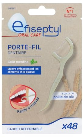 EFISEPTYL – Porte-Fil Dentaire Menthe Fraîcheur, Nettoyage Précis et Durable (Boîte 48 unités) - Le lot de 3