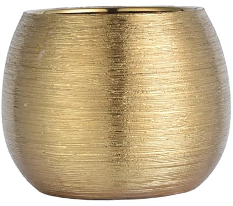 Joygoodta Pots en céramique pour Plantes, Pot de Fleur doré avec Fond antidérapant, décoration de Maison élégante pour Vase doré intérieur et extérieur