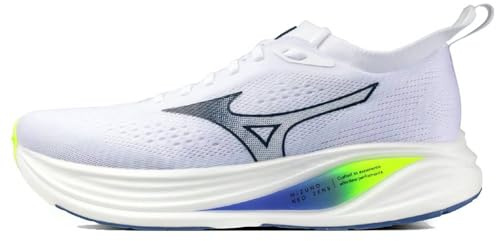 Mizuno NEO Zen 2 Men's Running Shoes, White/Estate Blue/Lightning Yellow - 8 UK