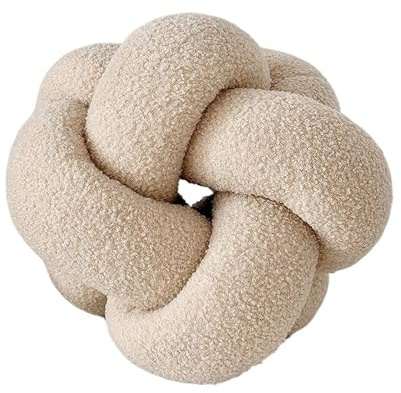 Knotkudde, Handvävd Knotted Ball Kudde Octagonal Cushion Multicolor(Beige)