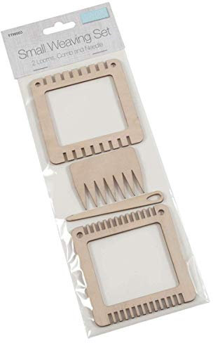 Trimits Weberei-Set: zwei kleine Rahmen, Kamm und Nadel, Holz