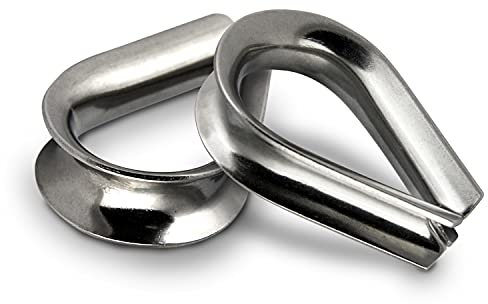 PROTECH 2 Stück Drahtseil Kauschen 3mm Edelstahl A4 rostfreier AISI316 Edelstahlkauschen Drahtseilkauschen Stahlseilkauschen