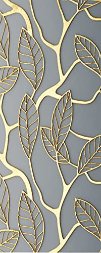 A.Monamour Adesivo Porta Autoadesiva Rami D'Albero D'Oro Con Foglie Arte Astratta Moderna Vinile PVC Adesivi per Porte Interne 3D Pellicola Adesiva Poster Sticker Murale Parete Carta da Parati