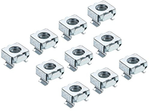 PATIKIL M5 Cage Nuts Carbon Steel for Server Rack Cabinets, Blue White Pack of 30