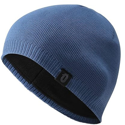 Oscenny Mütze,Doppellagige Warmes Fleece Helle,Glatte,Langlebige,Solide Wintermütze Strickmütze für Laufen,Radfahren,Totenkopf,Ski,Joggen,Wandern Herren Damen Winter