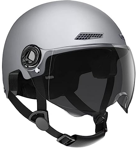 Casco Da Bicicletta per Adulti con Occhiali per Uomini E Donne, Casco Da Scooter con Parasole Rimovibile, Misura Regolabile