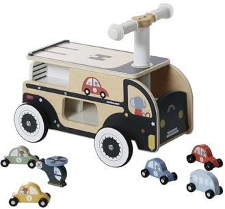 VERTBAUDETPorteur Garage Voitures en Bois FSC®bleuTU