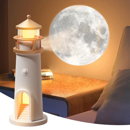 HUIKUANGEU Faro decorativo, lampada faro, lampada a LED, lampada di proiezione, faro con sensore automatico, regalo per camera da letto, soggiorno, Natale, compleanno