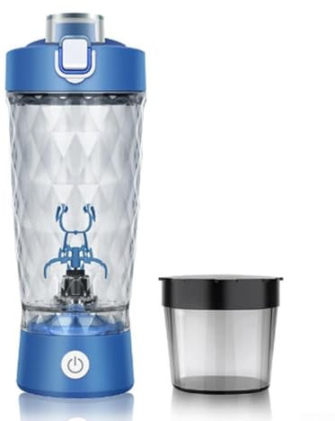Shaker électrique USB pour mélanger les boissons frappées et substituts de repas, léger, résistant aux fuites, facile à nettoyer (bleu)