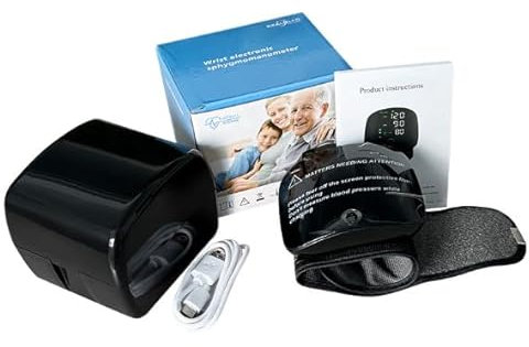 Vtizikl Clinically Validated Wrist Blood Pressure Monitor - LED Touchscreen, Adjustable Cuff, Voice Guidance, Memory Function，Portable Travel Case for Adults & Seniors, Home & Travel Use​