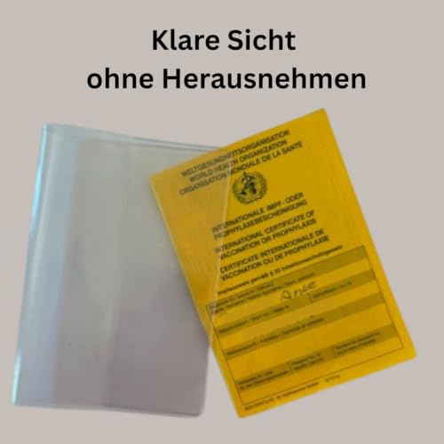 Olanmarp Lot de 2 étuis de protection transparents pour passeport de vaccination à partir de 2015 - 10 x 13,7 cm - Fabriqués en Allemagne