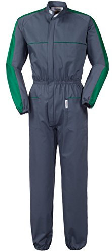 take time/lancelot Tuta da Lavoro alla Coreana con Bande Laterali A Contrasto Grigia e Verde A42307 (S)